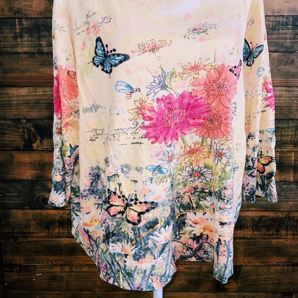 Collections Etc Womens Long Sleeve Yellow Blouse
